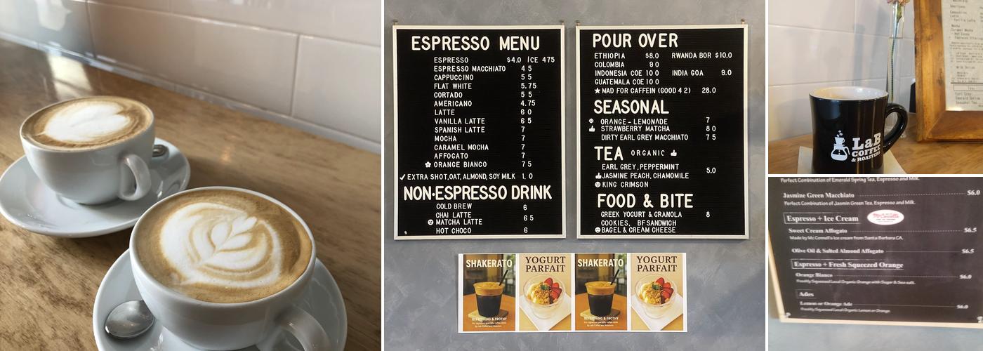 Lab Coffee & Roasters Menu