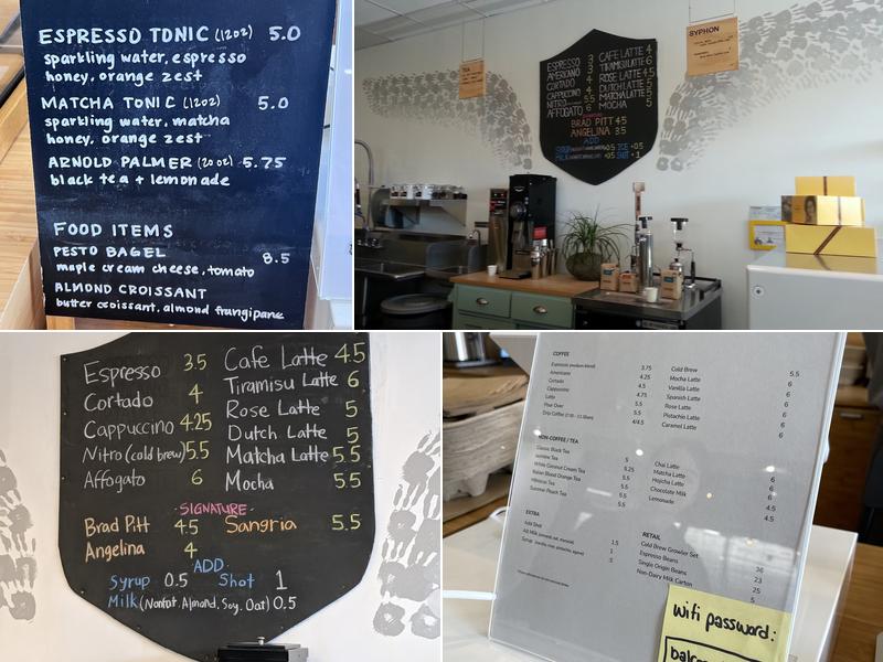 Balcony Coffee and Tea Menu