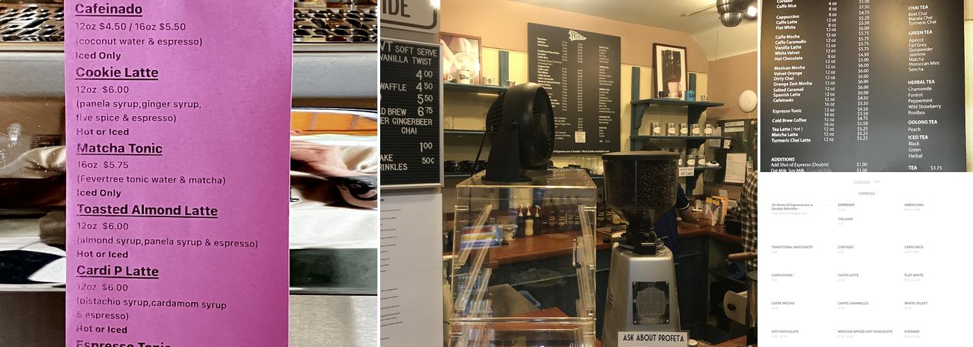 Espresso Profeta Menu