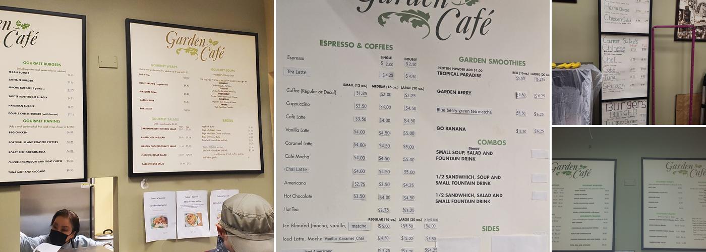 Garden Cafe Menu