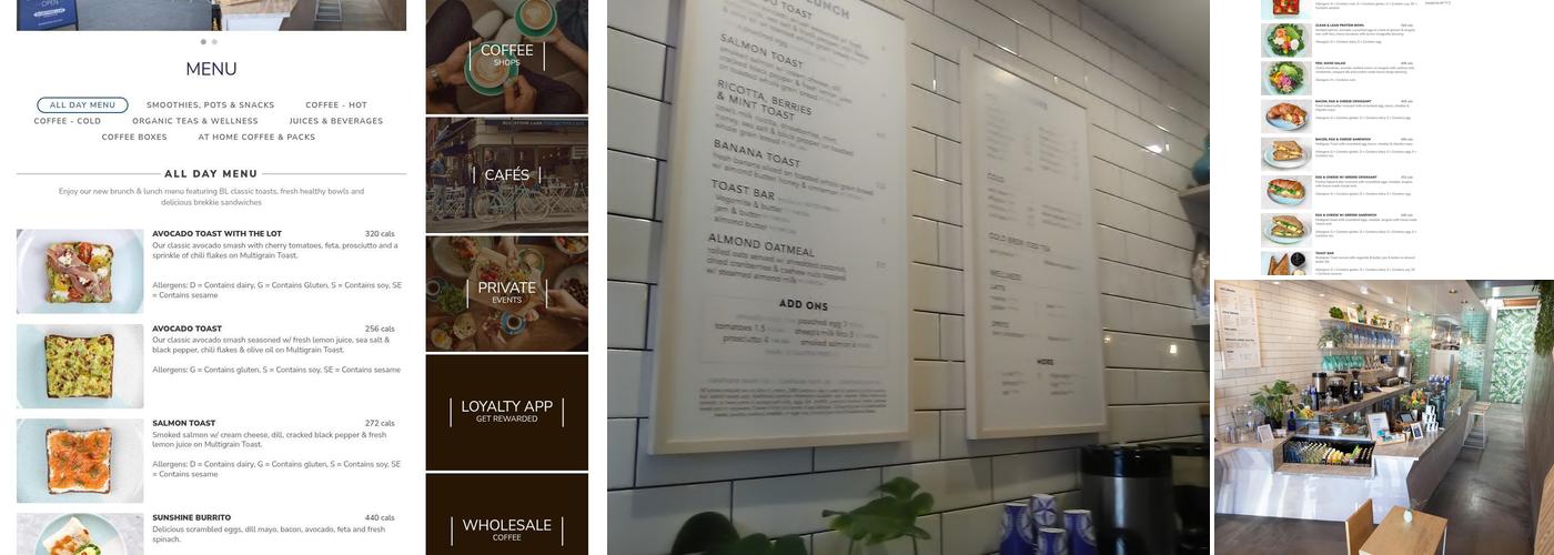 Bluestone Lane Studio City Coffee Shop Menu
