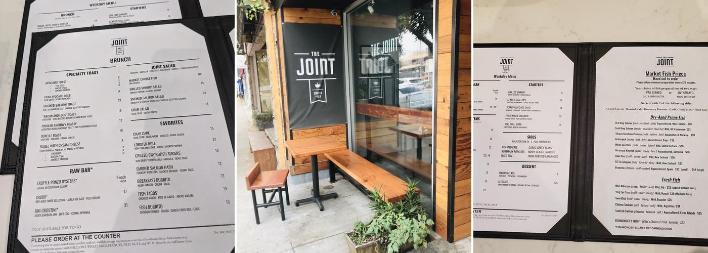 The Joint Seafood and Coffee Menu