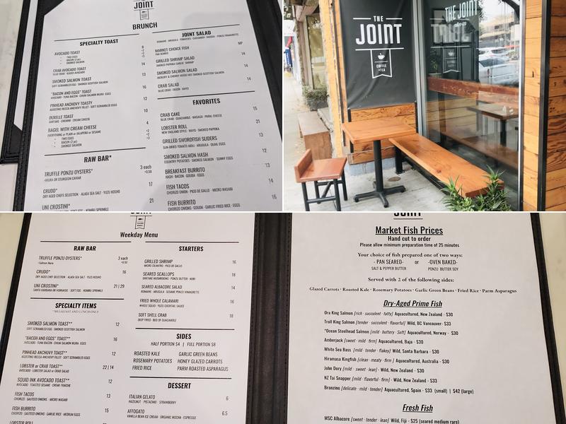 The Joint Seafood and Coffee Menu