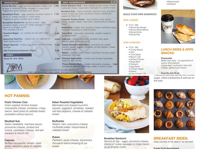 ZoomCaffe Menu