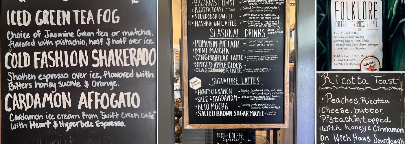 Folklore Coffee Menu