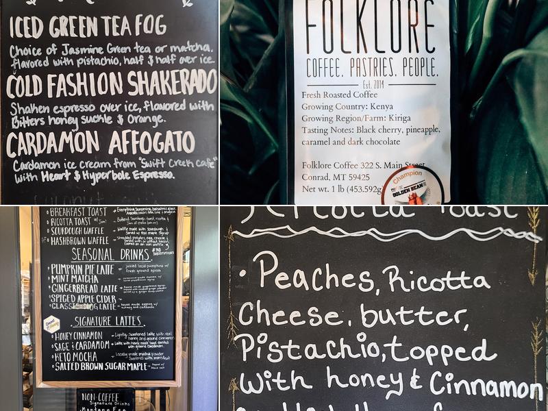 Folklore Coffee Menu