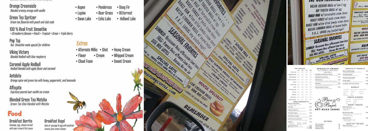 Buzz N Bagels Menu