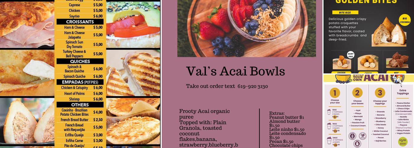 Val's Coffee Corner Menu