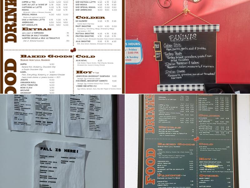 Java Shack Menu