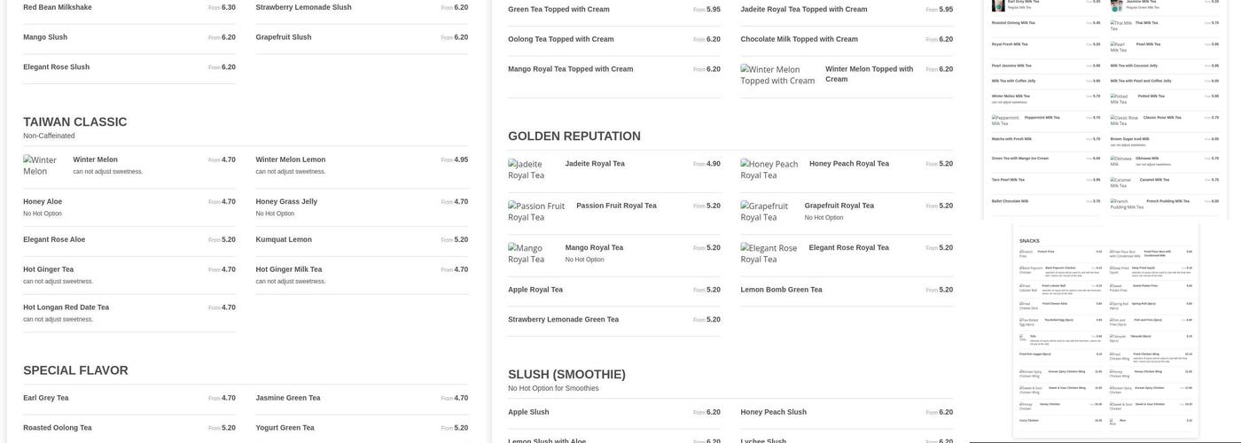 T4 Natomas Menu