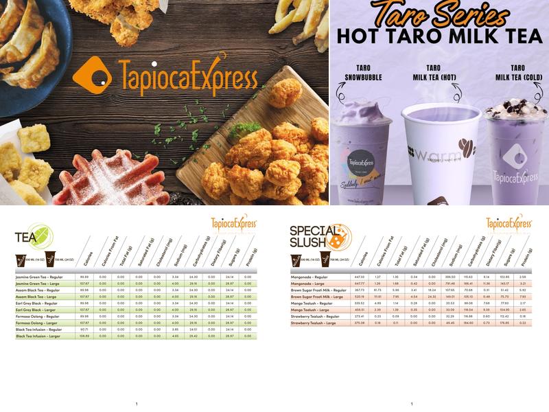 Tapioca Express Menu