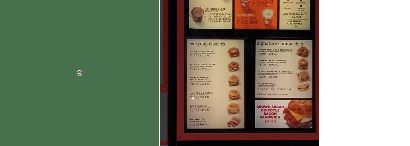 Dunkin' Menu