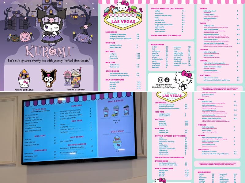Hello Kitty Café Menu