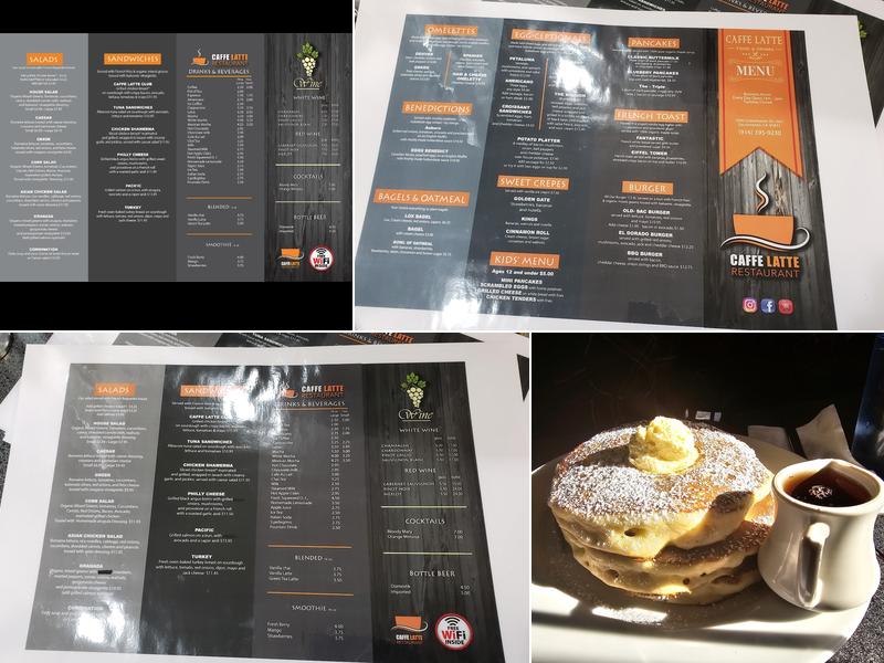 Caffè Latte Restaurant Menu
