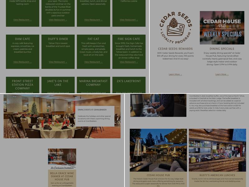 Cedar House Deck Menu