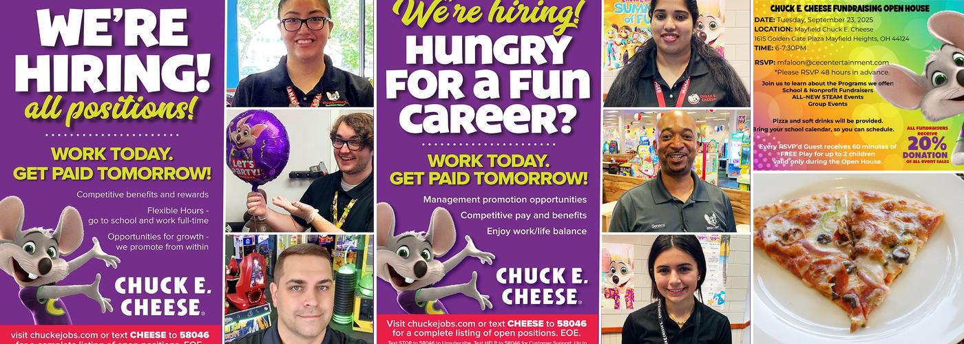 Chuck E. Cheese Menu