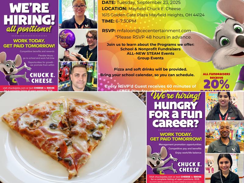 Chuck E. Cheese Menu