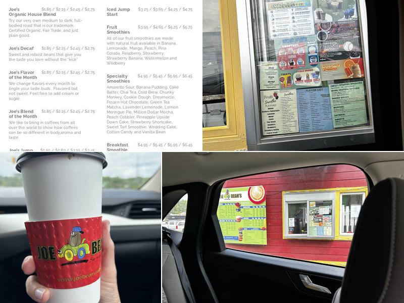 Joe Bean's Express Espresso Menu