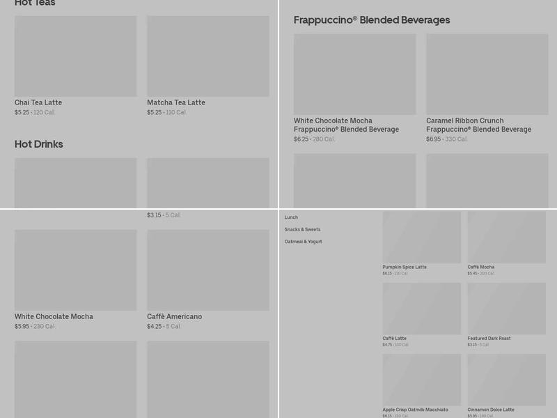 Starbucks Menu