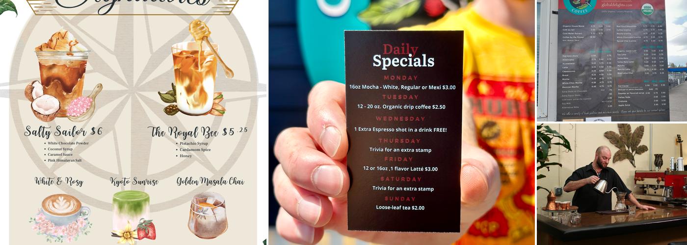 Global Delights Coffee Menu