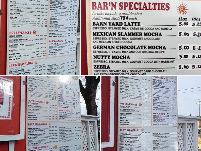 Espresso Barn Menu