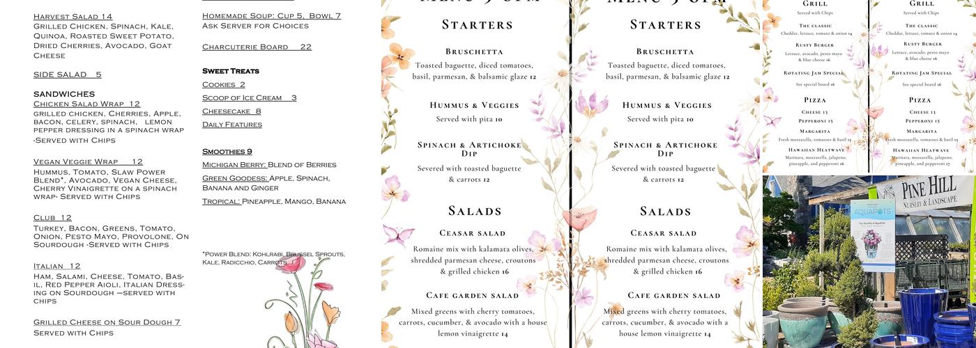 Pine Hill Nursery Menu