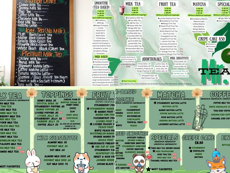 Mr. Tea Menu