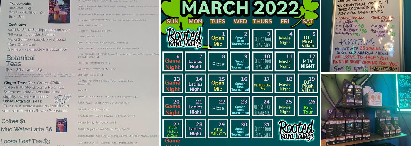 Rooted Kava Lounge Menu