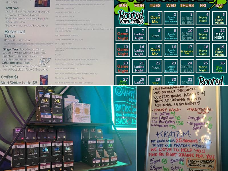 Rooted Kava Lounge Menu