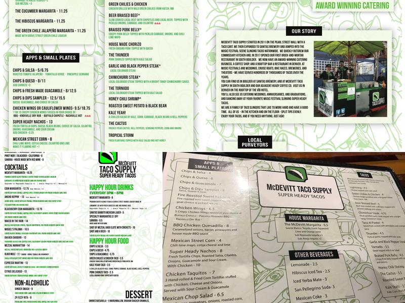 McDevitt Taco Supply Menu