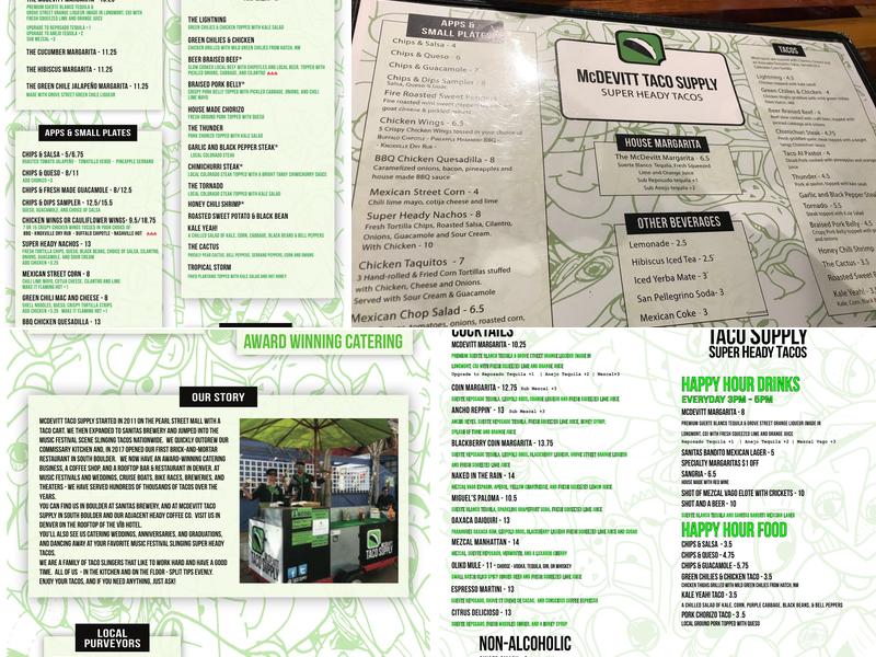 McDevitt Taco Supply Menu