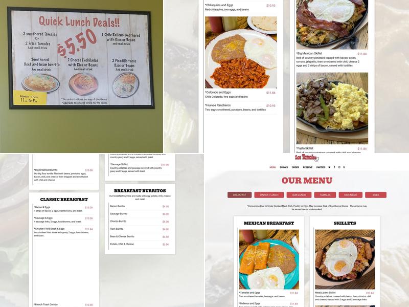 Los Tamales Menu