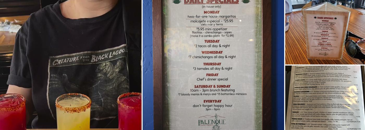 Palenque Cocina Y Agaveria Menu