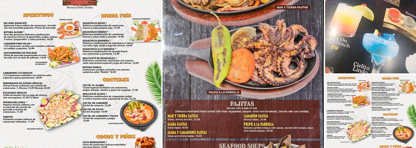 Mariscos El Muchacho Alegre Menu