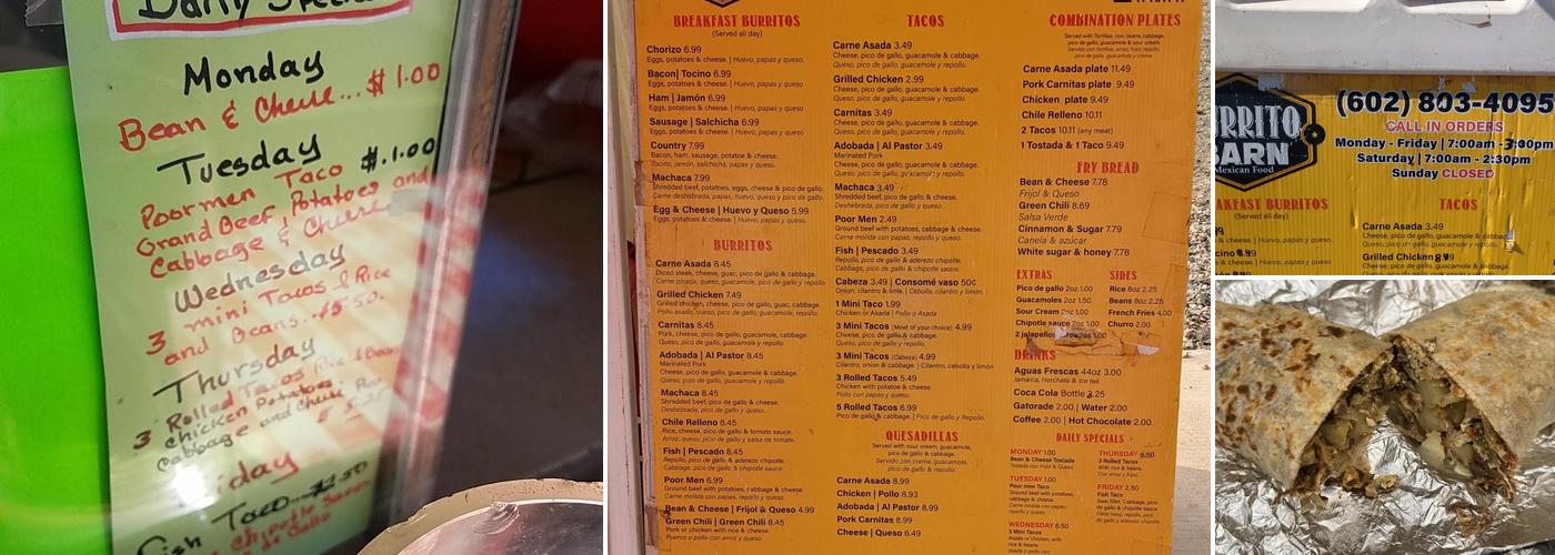 Burrito BARN Menu