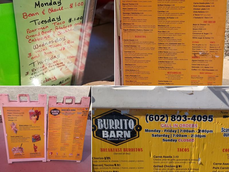 Burrito BARN Menu