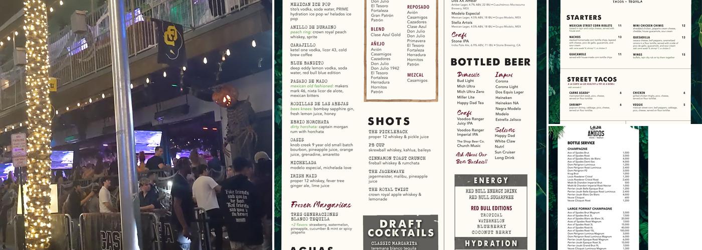 Casa Amigos Tacos + Tequila Menu