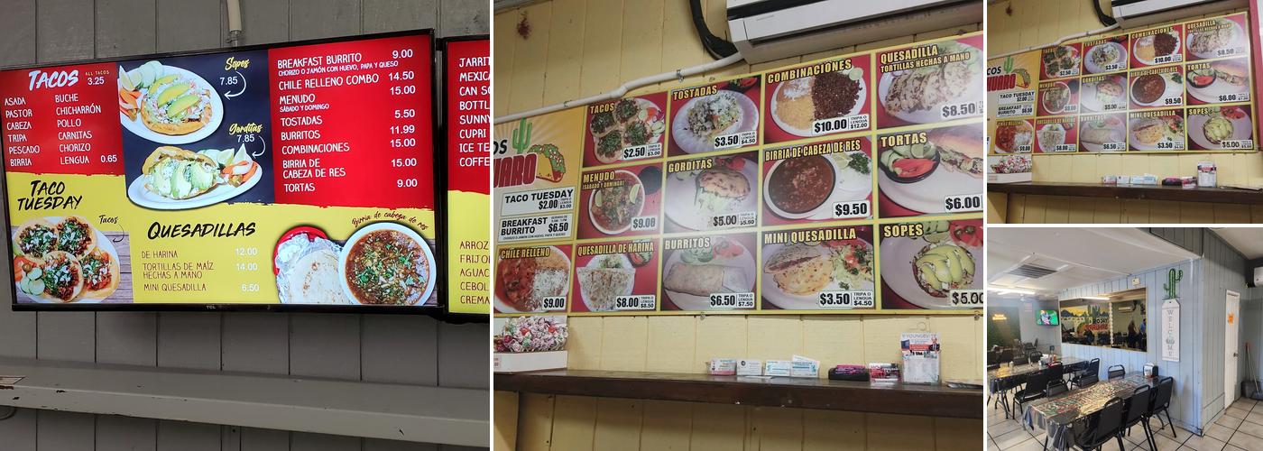 Tacos Sahuaro Menu