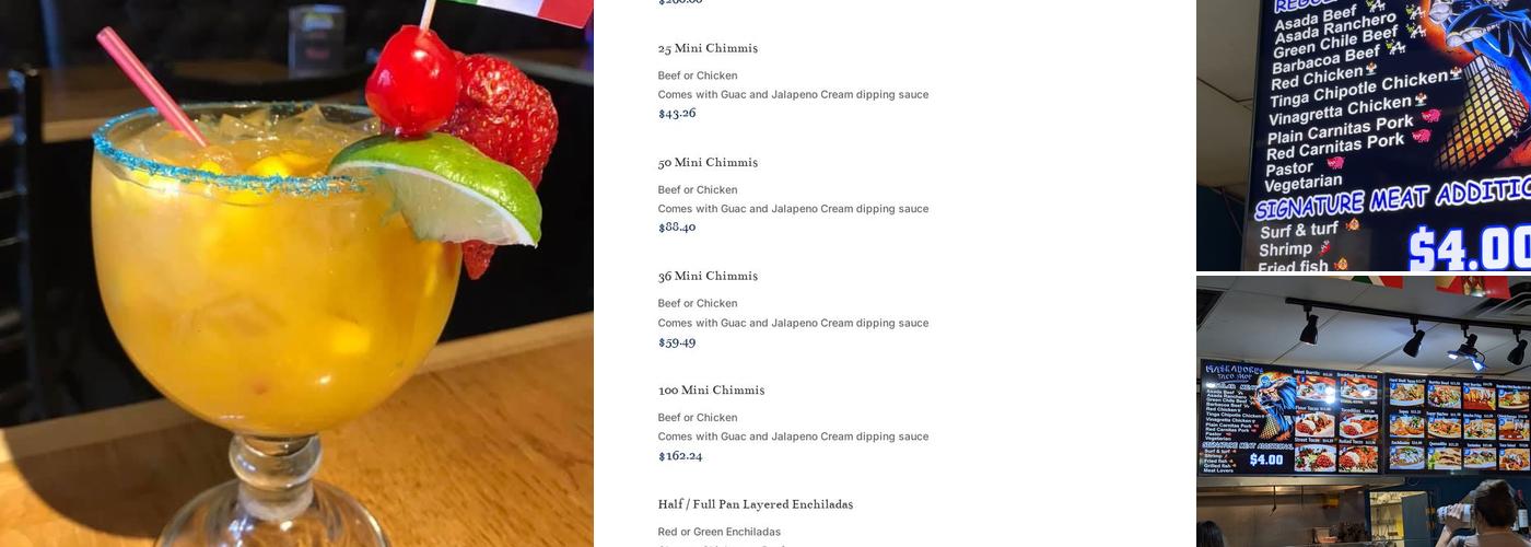 Maskadores Taco Shop Menu