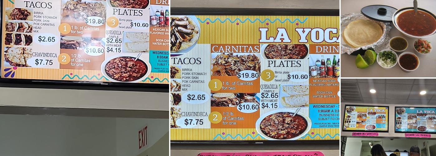 Carnitas La Yoca Menu