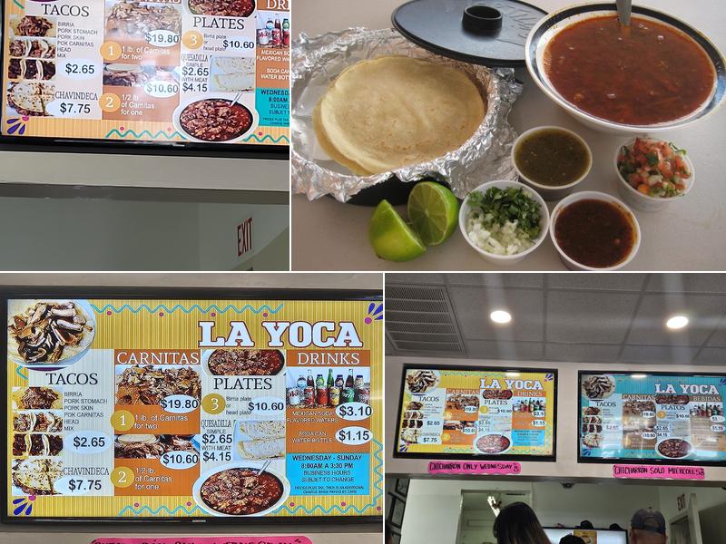 Carnitas La Yoca Menu