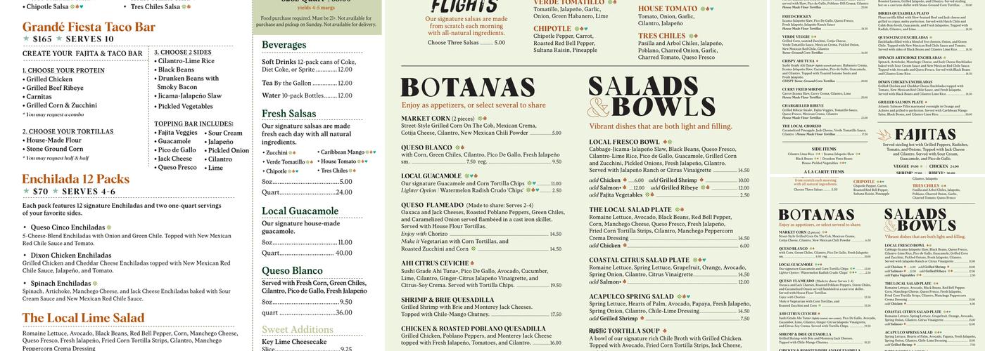Local Lime | Rogers Menu