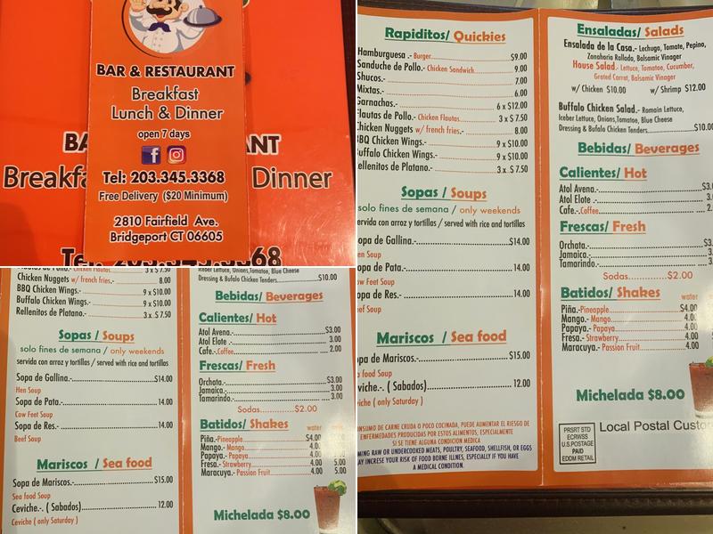 Antojitos Latinos Menu
