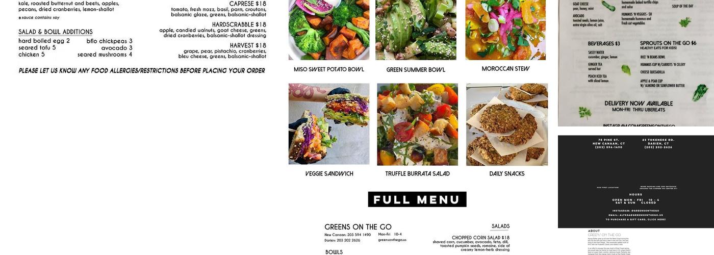 Greens on the Go Menu