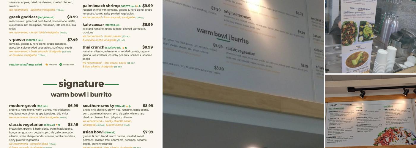 Tossgreen Menu