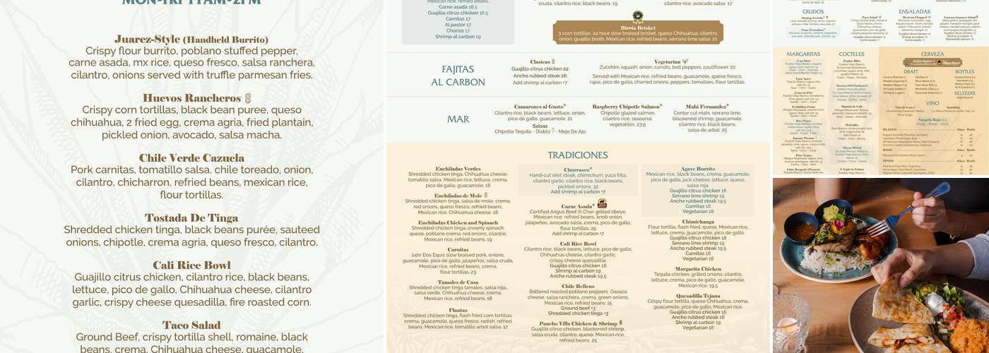 Agave Azul Winter Park Menu