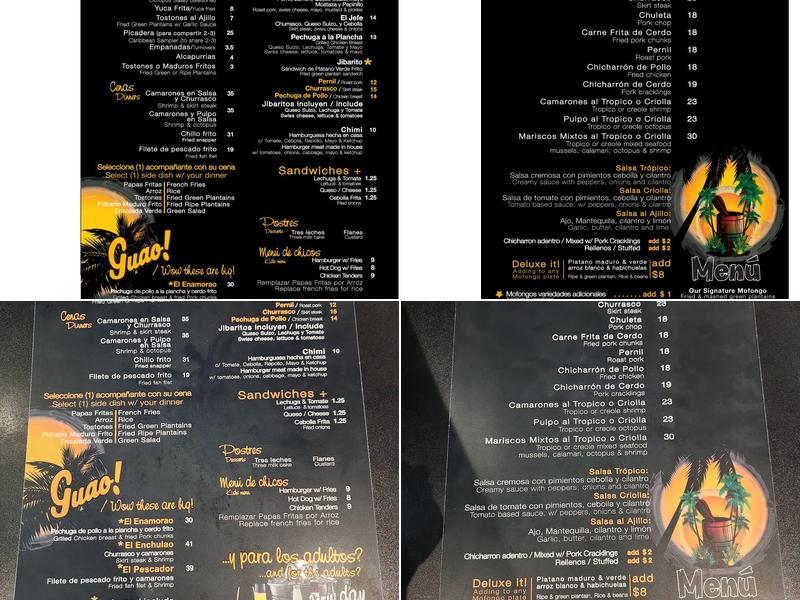Tropico Mofongo Restaurant ️ Menu