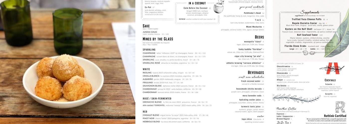 Amara at Paraiso Menu