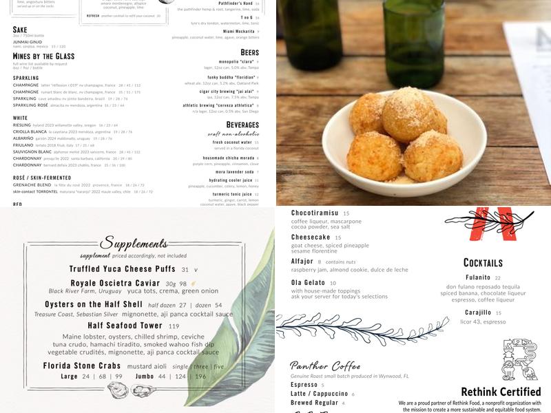 Amara at Paraiso Menu