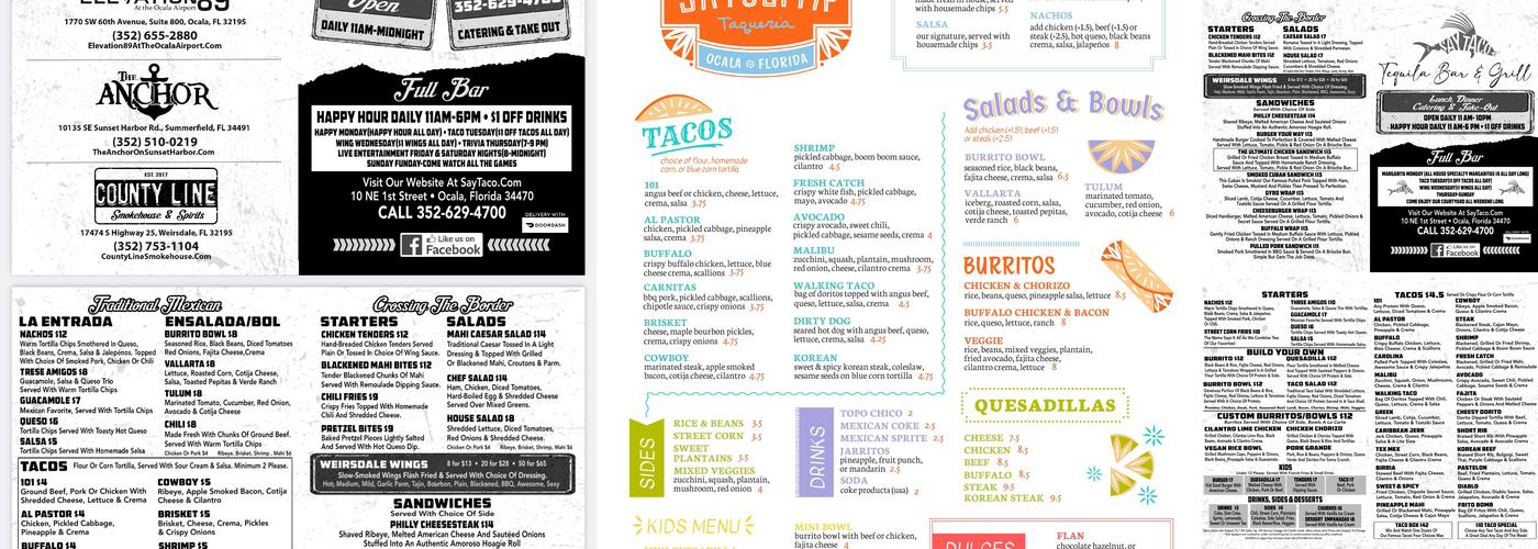 Say Taco Menu
